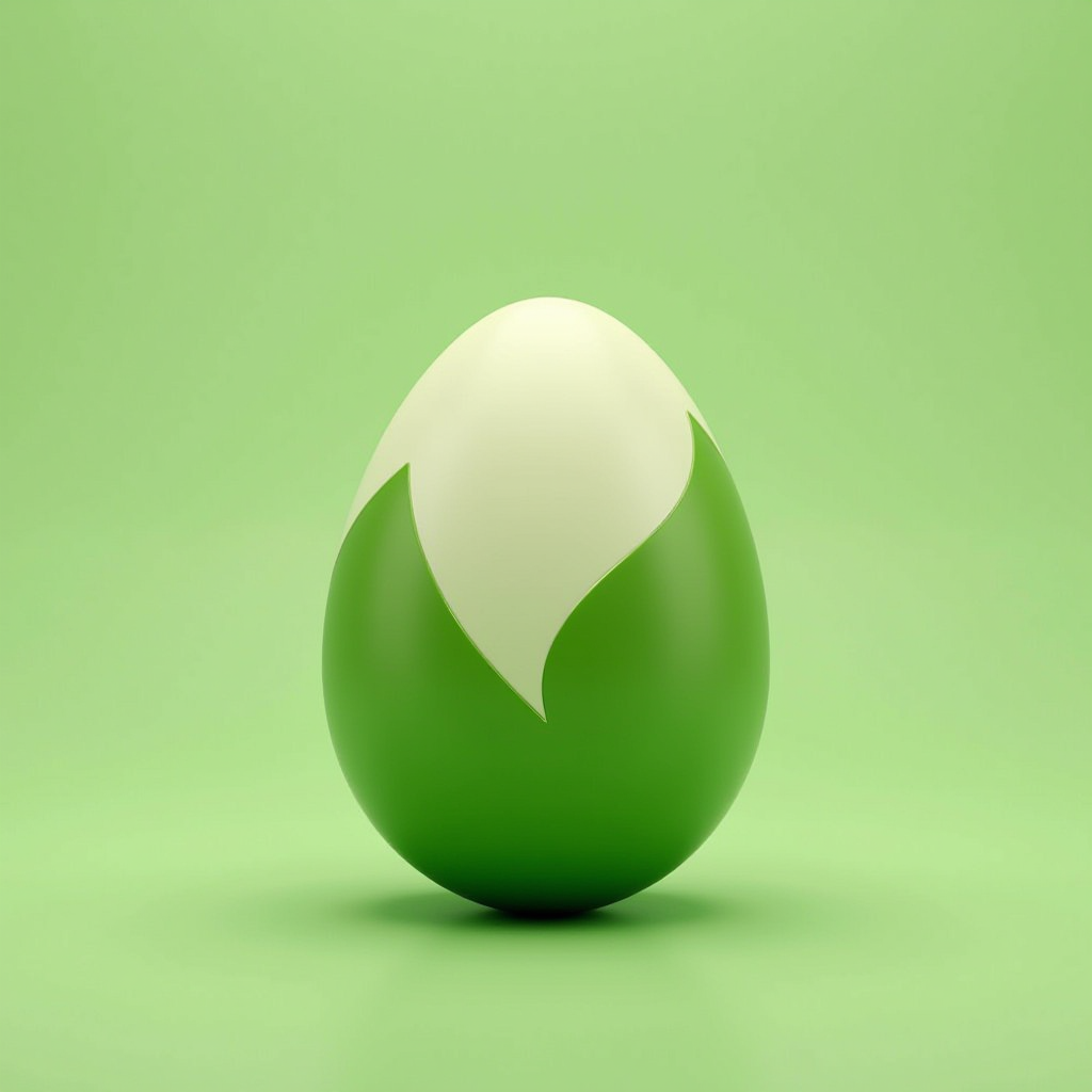 EiHaus Logo - Stilisiertes Ei-Symbol in frischem Grün, das Gesundheit und natürliche Ernährung repräsentiert